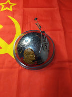 Broken tip of the Mir rocket element on the Soviet desk souvenir – detail 10
