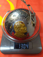 Broken tip of the Mir rocket element on the Soviet desk souvenir – detail 13