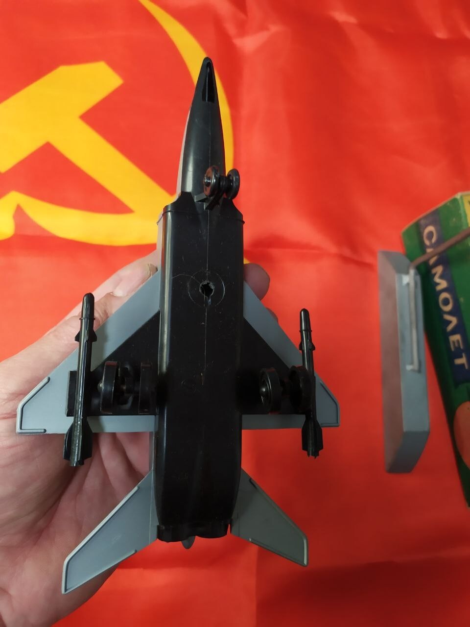 Silver plastic Su-15 interceptor model with decals intact – detail 11