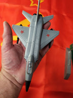 Silver plastic Su-15 interceptor model with decals intact – detail 14