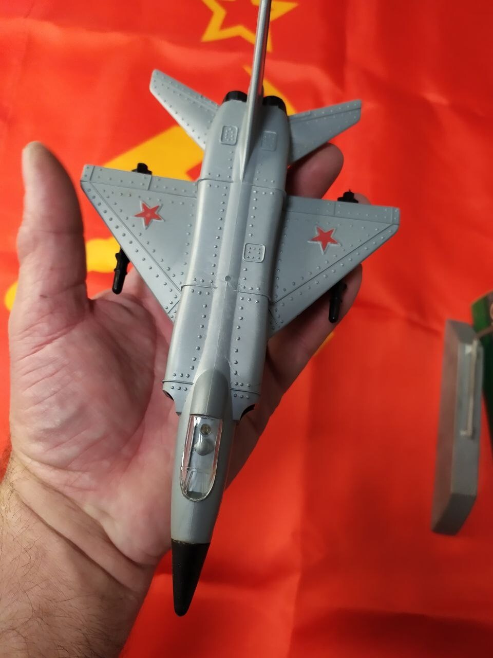 Silver plastic Su-15 interceptor model with decals intact – detail 14