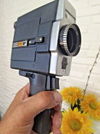 Soviet Super 8 camera LOMO Aurora-219 with pistol grip and original hard case