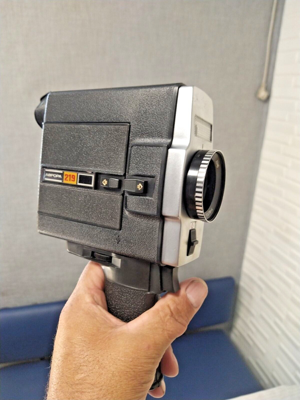 Vintage Soviet cine camera with original manual in Russian