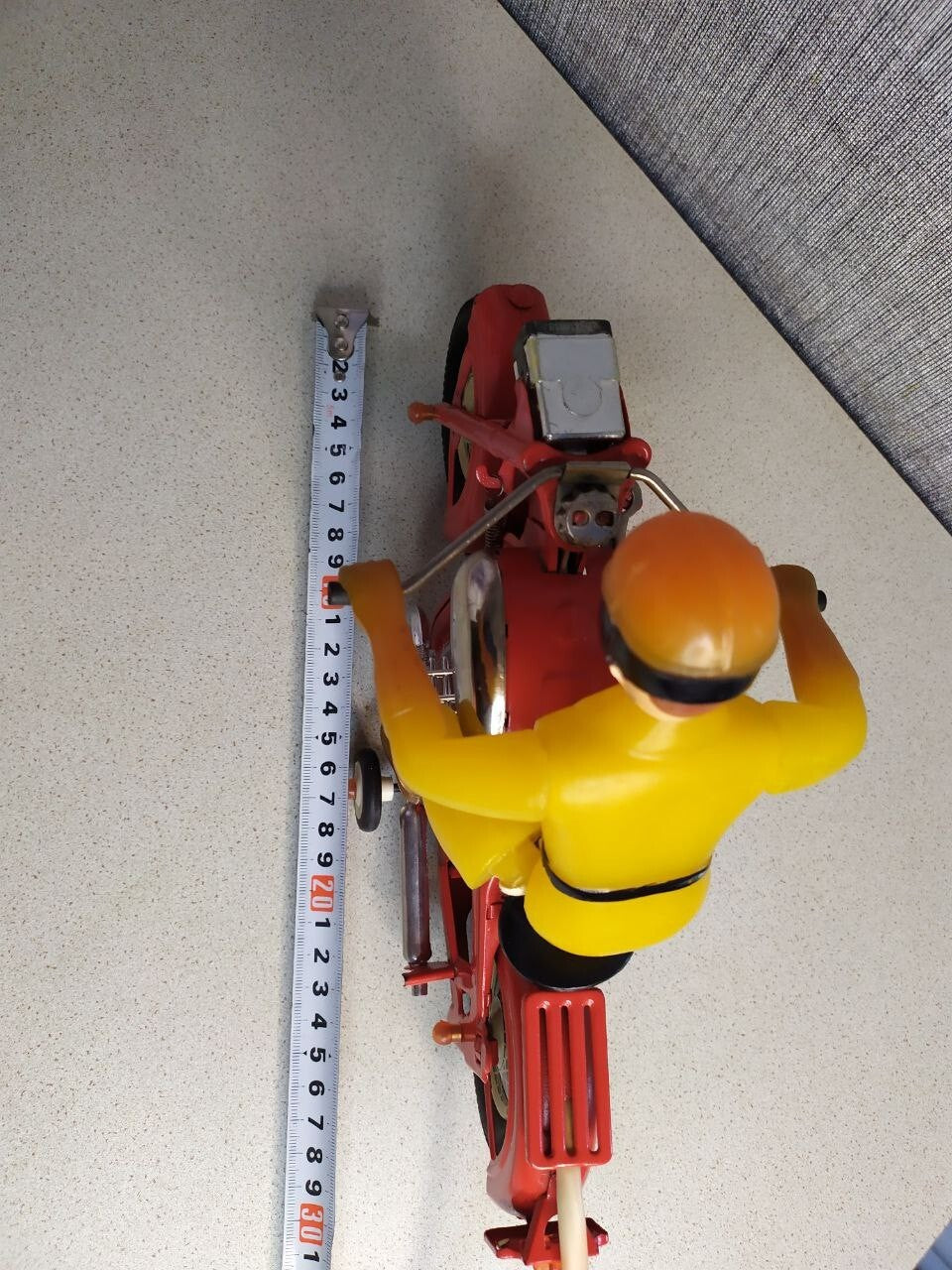 Orange wired remote control unit for Soviet tin toy motorcycle – detail 18