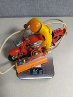 Orange wired remote control unit for Soviet tin toy motorcycle – detail 21