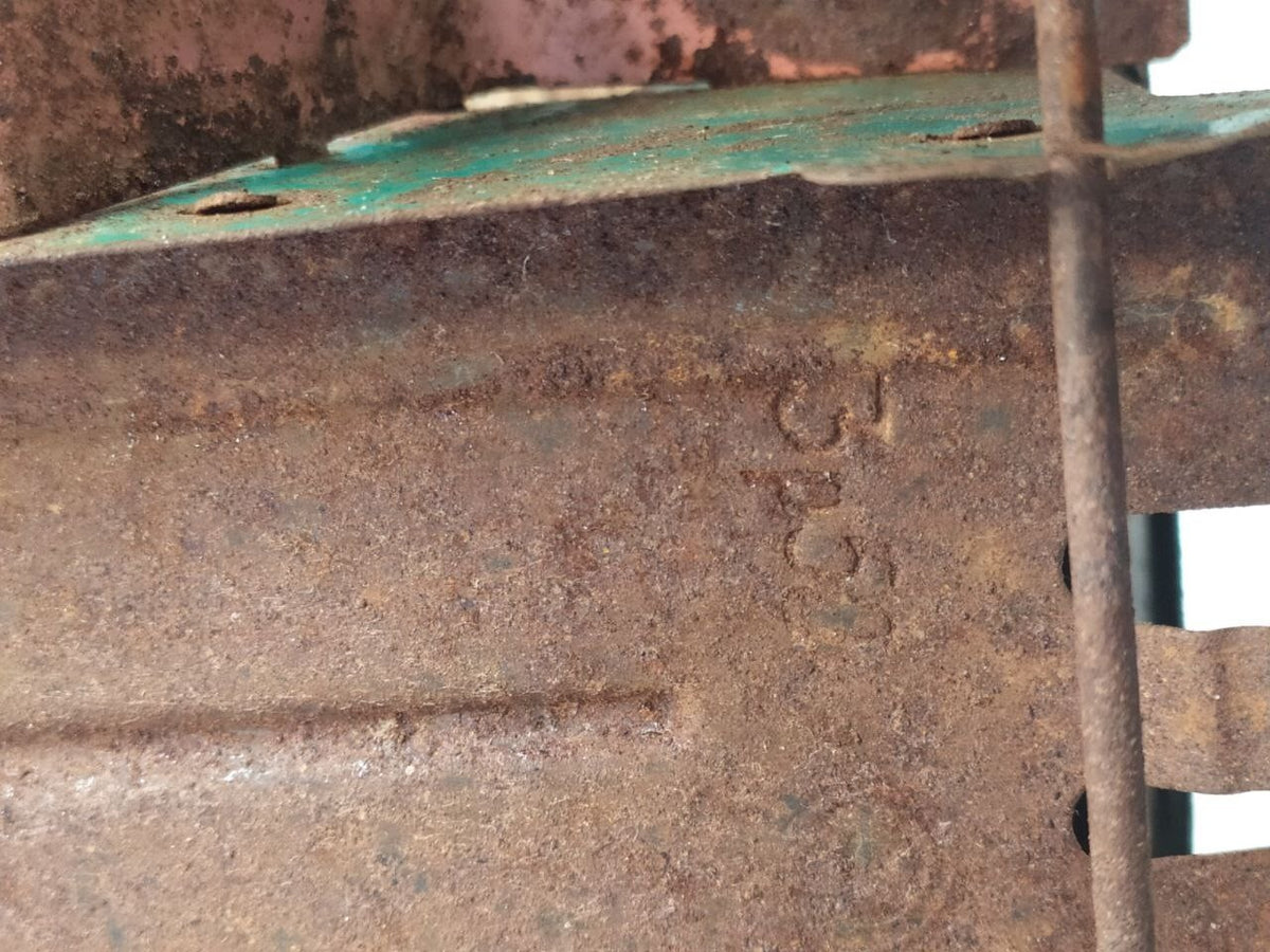 Old Soviet tin toy tractor side view with large rubber tires – detail 15