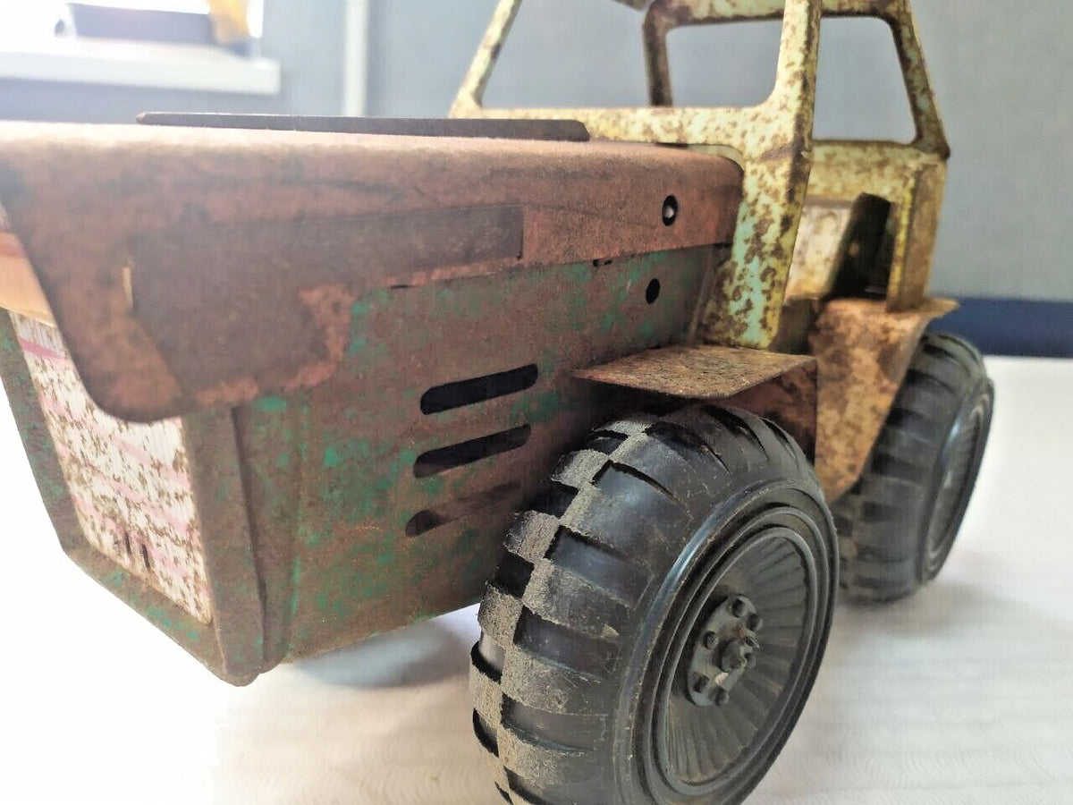Vintage USSR metal toy tractor front grille with plastic headlights