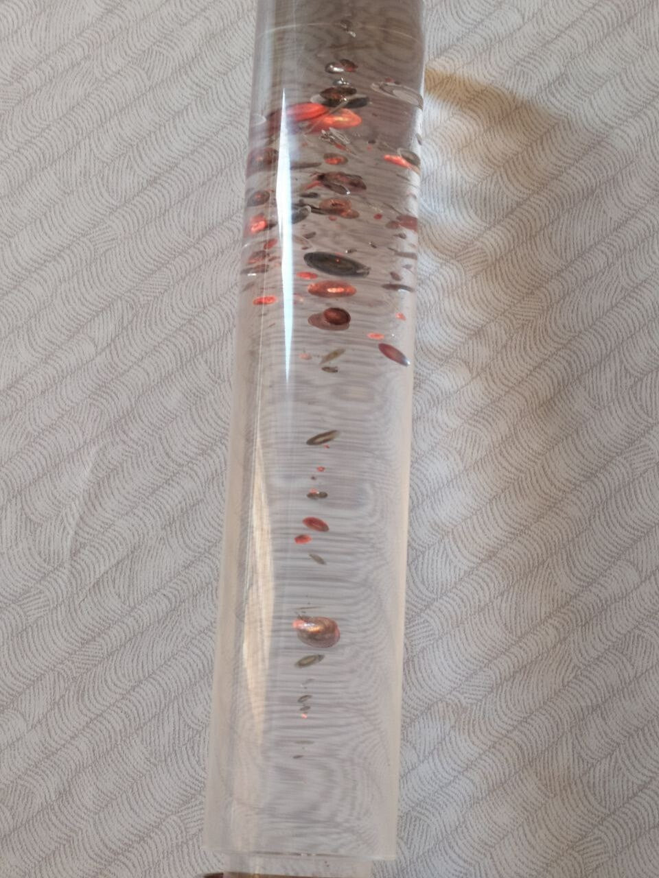 Soviet bubble lamp with cream plastic stand and red base – detail 13