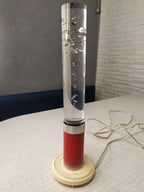 Vintage USSR night light glowing with orange red light