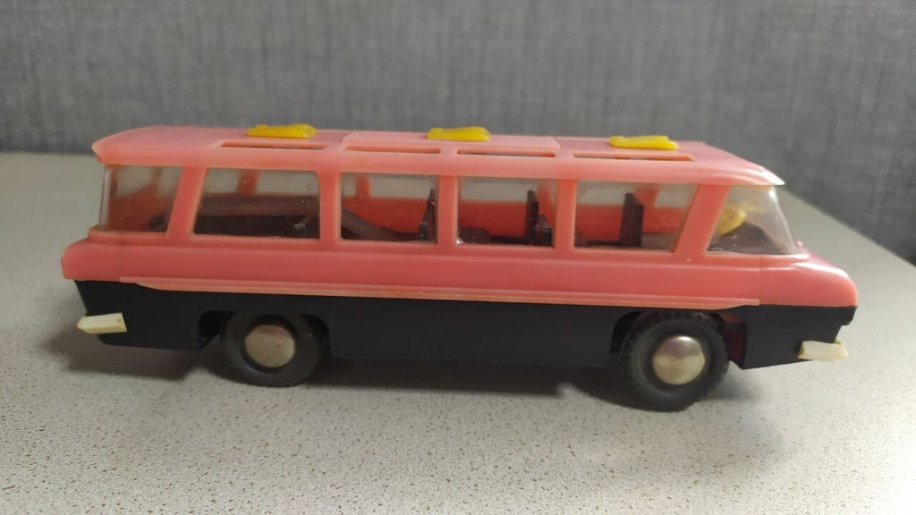 Original factory mark on the chassis of the old Soviet toy bus – detail 10