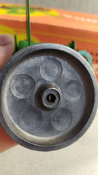 Original cardboard box of the Soviet shooting metal cannon toy – detail 6