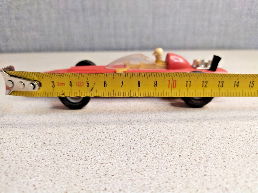 Vintage Soviet toy racing car with transparent cockpit cover and chrome engine – detail 11