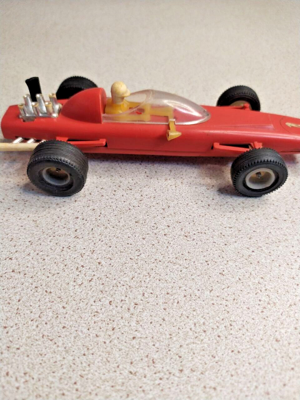Vintage Soviet toy racing car with transparent cockpit cover and chrome engine – detail 14