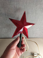 Soviet Christmas tree topper red star glowing when lit – detail 11