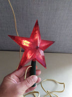 Vintage Christmas tree topper red star with European type C plug