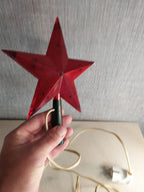 Soviet Christmas tree topper red star glowing when lit – detail 5