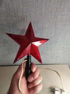 Soviet Christmas tree topper red star glowing when lit – detail 8