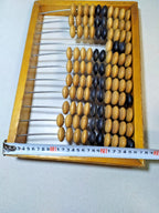 Russian schyoty counting frame made in USSR, side view of the wooden frame – detail 6