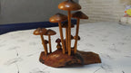 Handmade USSR wooden mushroom decor, side view