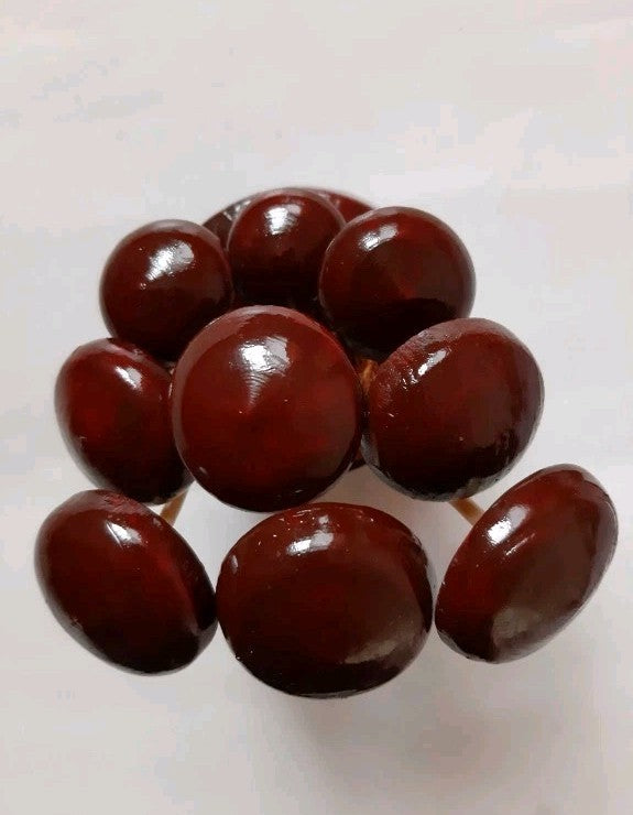 Soviet home decor desk souvenir with a family of lacquered wooden mushrooms – detail 5
