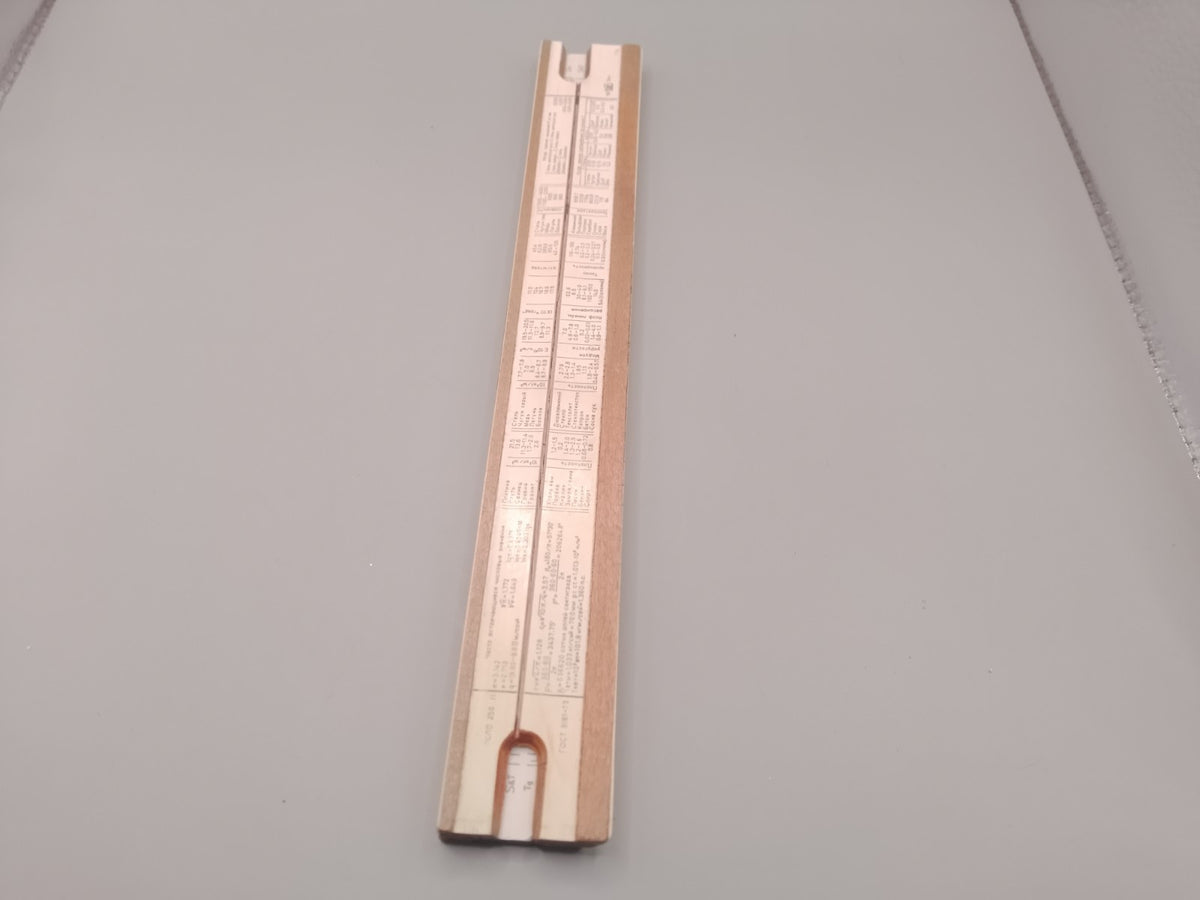 Vintage Soviet math tool showing conversion markings