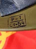 WWII Soviet helmet showing marks and scratches on the shell – detail 10