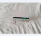 Teal home decor glass panel set into a removable clear stand – detail 7