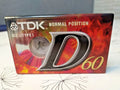 TDK D60 cassette tape, Type I normal position, factory sealed in cellophane