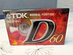 TDK D60 cassette tape, Type I normal position, factory sealed in cellophane