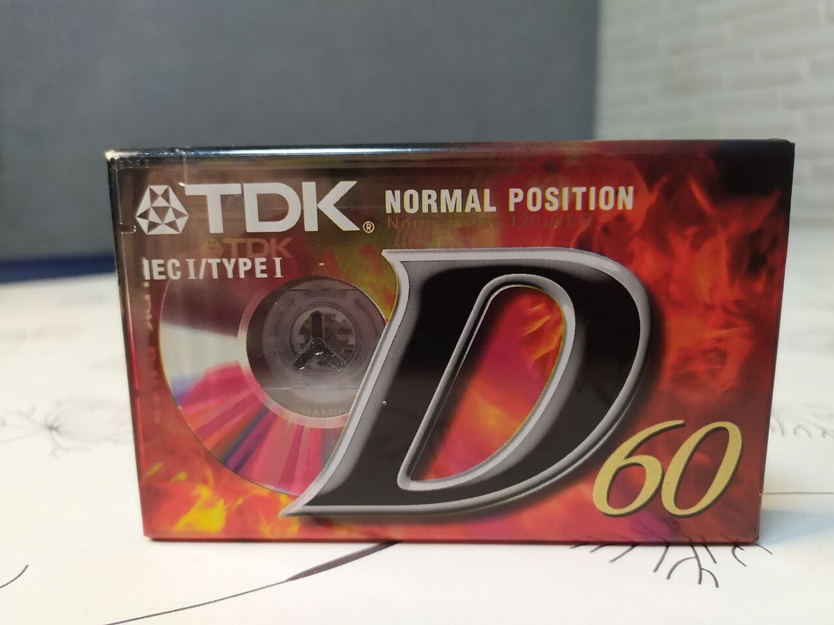 Blank cassette tape TDK Dynamic D60 with Fire / Lava wrap design