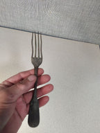 Russian imperial antiques: back of copper fork handle with stamped marks – detail 8