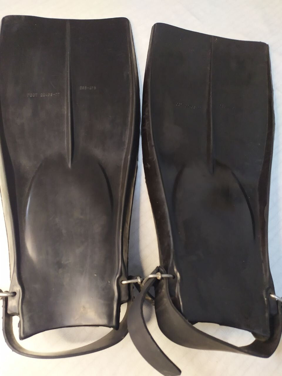 Pair of black rubber Soviet flippers with adjustable straps and metal buckles – detail 14