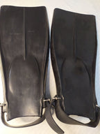 Pair of black rubber Soviet flippers with adjustable straps and metal buckles – detail 14