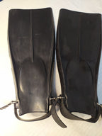 Pair of black rubber Soviet flippers with adjustable straps and metal buckles – detail 8