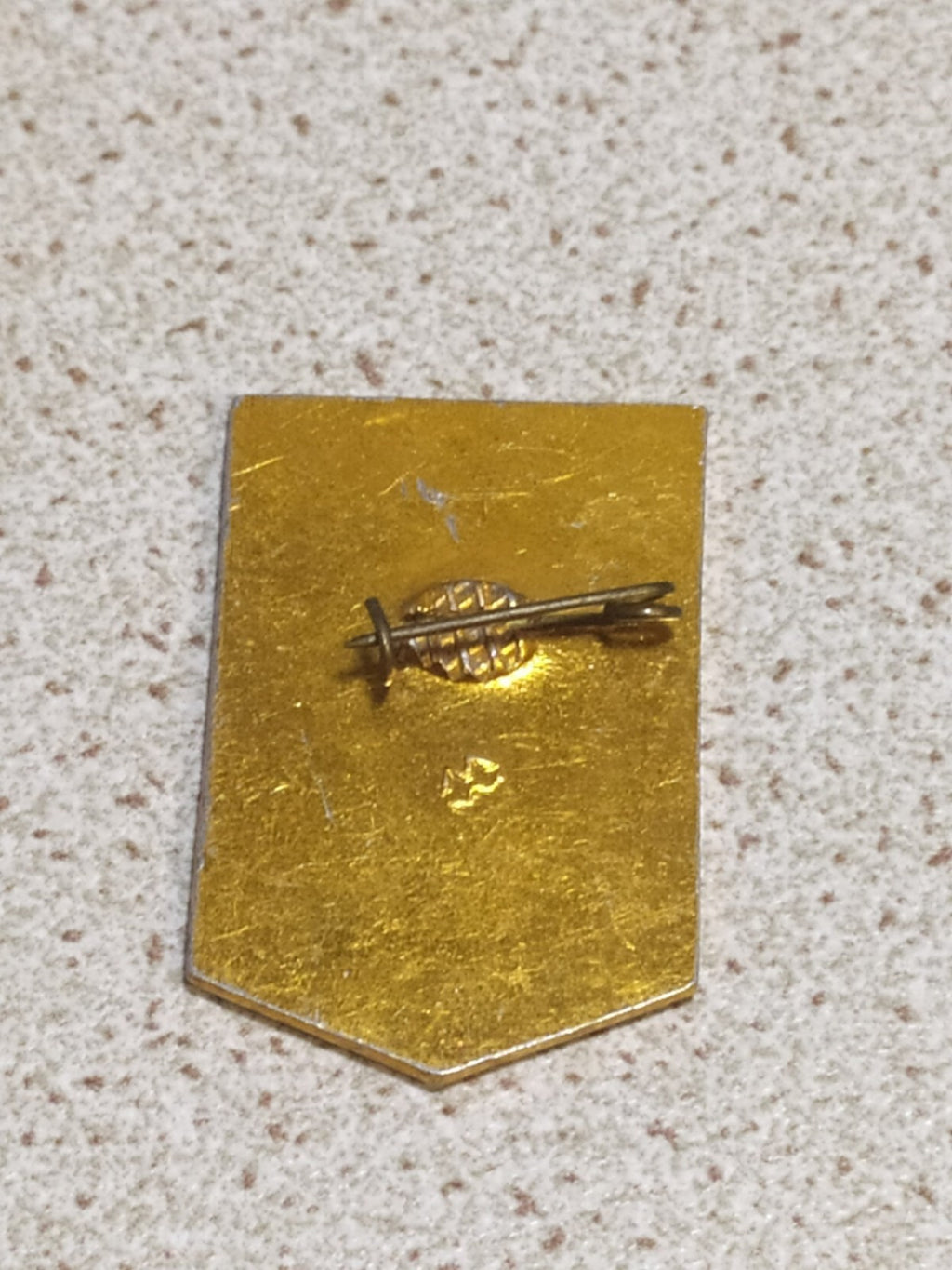 Old Soviet shock worker pin reverse