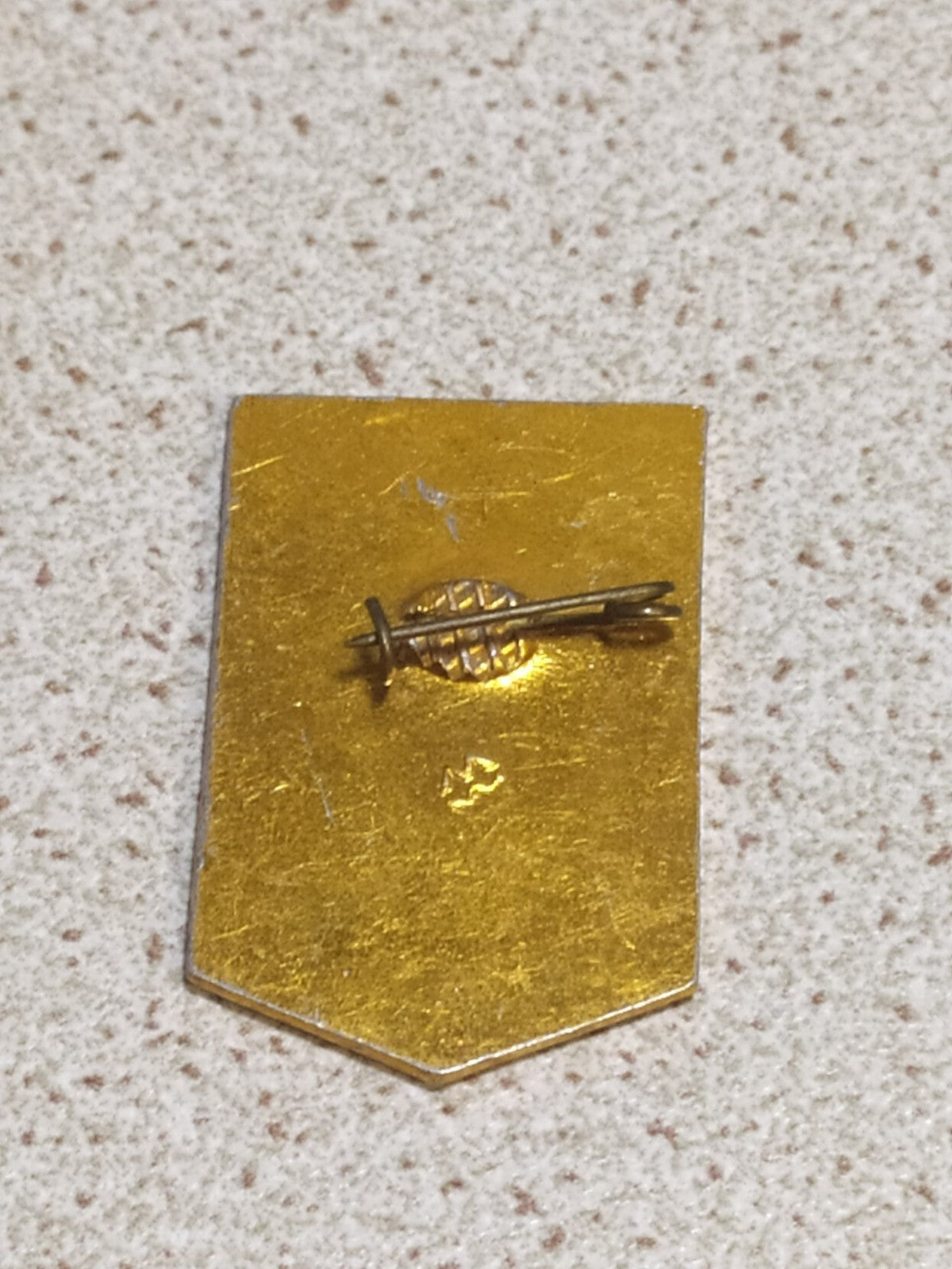 Old Soviet shock worker pin reverse