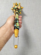 Cossack hetman symbol mace with golden spikes and glossy varnish – detail 12