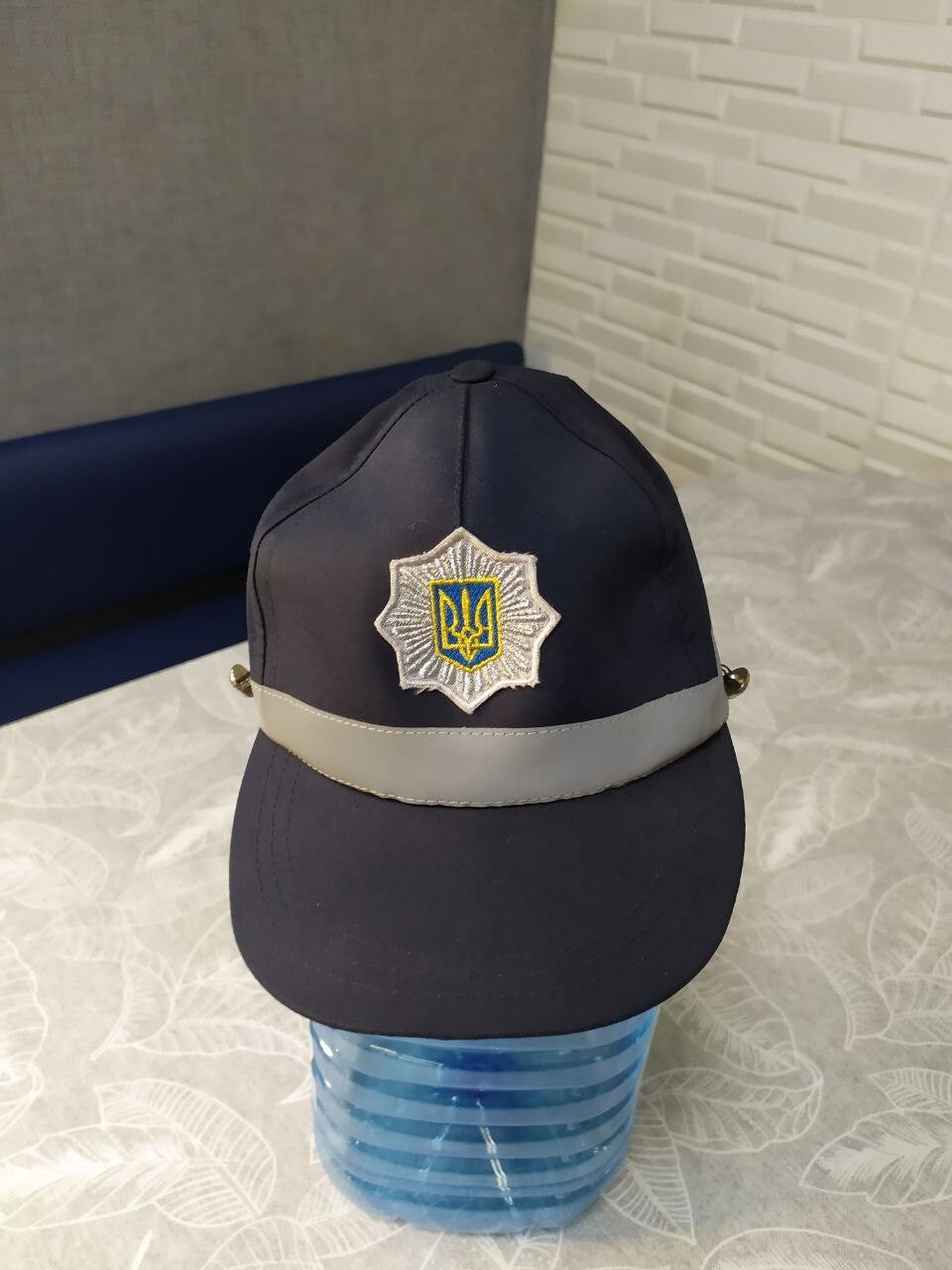 Ukrainian police baseball cap in navy with embroidered National Police star emblem