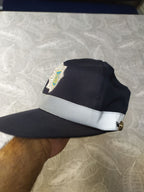 Embroidered silver star with Tryzub on the National Police of Ukraine cap