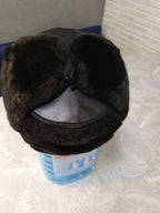 Faux fur earflaps with ties on the Ukrainian police hat