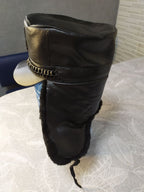Faux fur earflaps with ties on the Ukrainian police hat – detail 9
