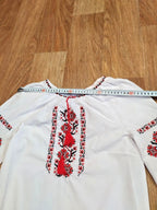Girls peasant blouse laid flat with measuring tape – detail 7