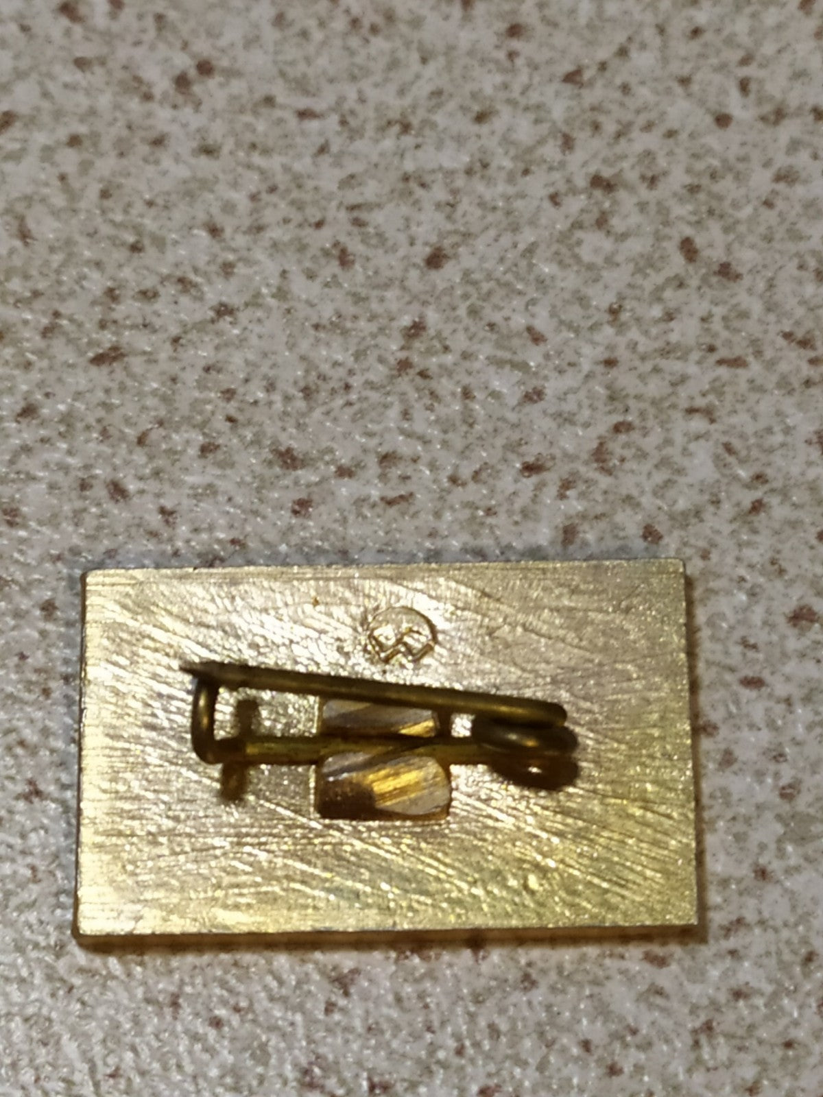 Old Soviet badge pin reverse and fastening