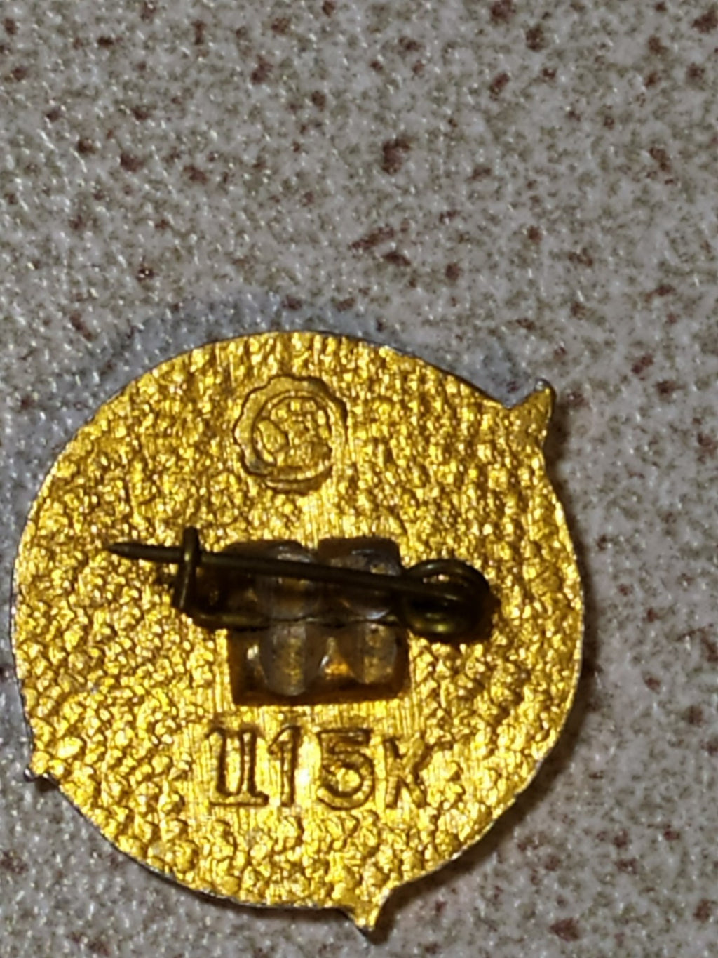 Soviet flag pin with blue background, front view – detail 5