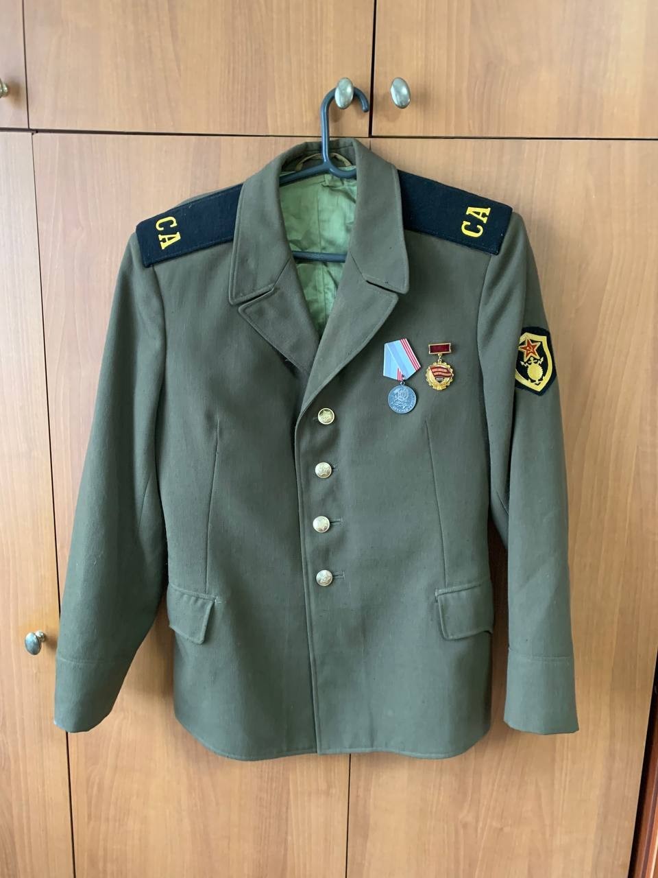 USSR military jacket, Soviet Army soldier's uniform, front view