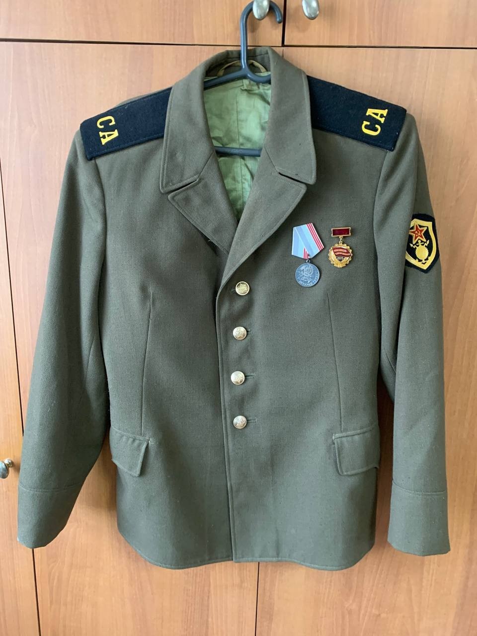 Soviet Army uniform jacket from the 1976-1989 era, back view