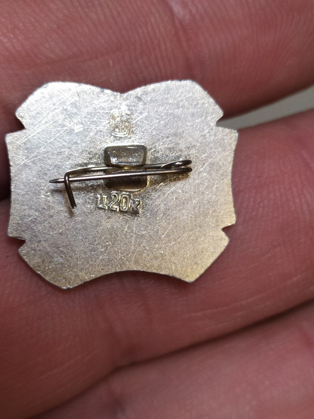 Old Soviet political pin reverse side