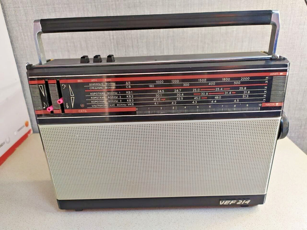 Soviet portable radio VEF 214 with telescopic antenna extended