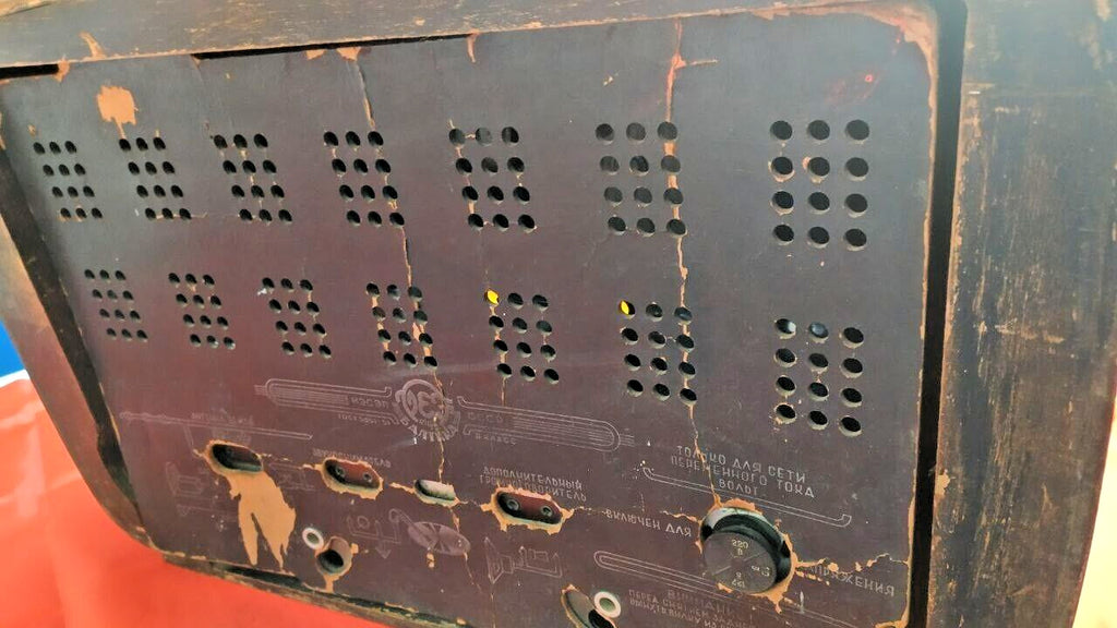 VEF Baltika rear fiberboard panel with logo and GOST-51 marking – detail 6