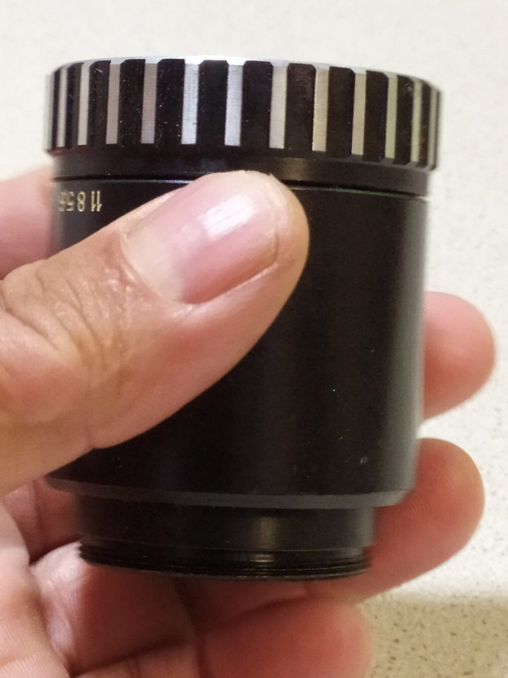 Soviet enlarger lens Vega-11U front element with purple blue coating – detail 5